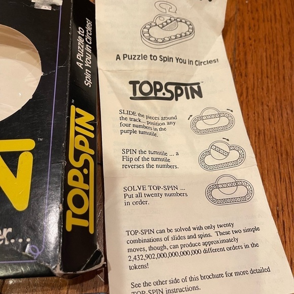 TOP SPIN Puzzle Brain Teaser Numbers Game Toy Binary Arts USA Made Vintage - Picture 3 of 9